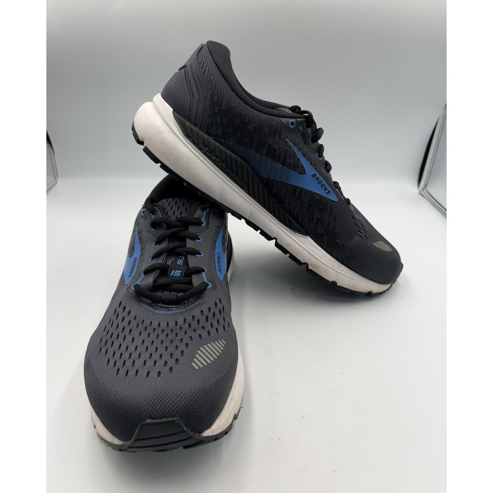 Brooks Addiction GTS 15 Men's Black/Blue Low Top Lace-Up Rubber Sneakers
